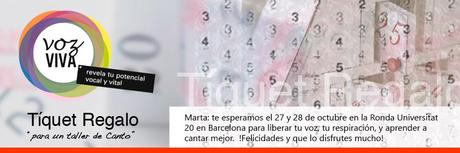 tiquet regalo para clases de canto