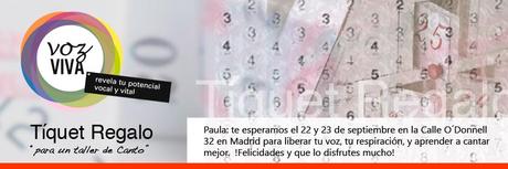 tiquet regalo clases de canto