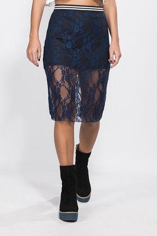 Falda Tubo Encaje