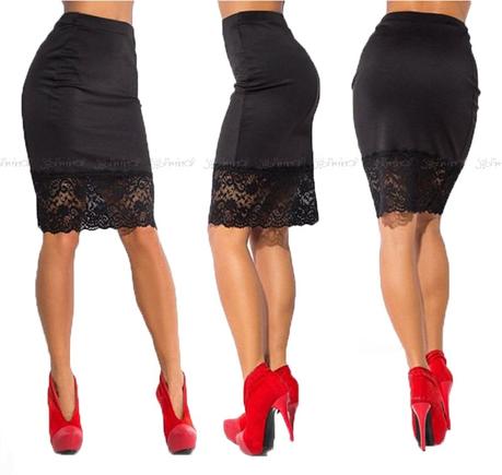Falda Tubo Encaje