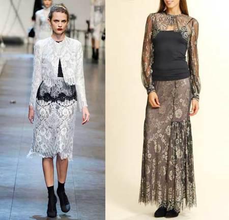 Falda Blanca Encaje Combinar Falda Blanca Encaje Combinar