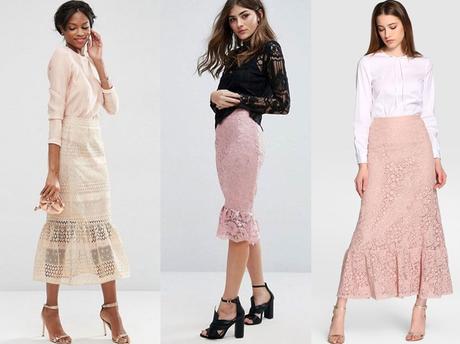 Falda Blanca Encaje Combinar Falda Blanca Encaje Combinar