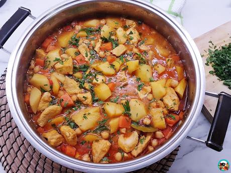 Estofado de pechugas de pollo