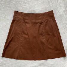 Falda Cuero Marron Zara