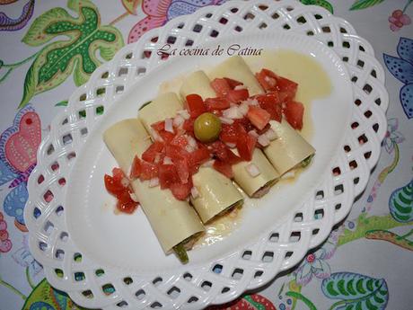 Canelones de verano con atún Canelones de verano con atún