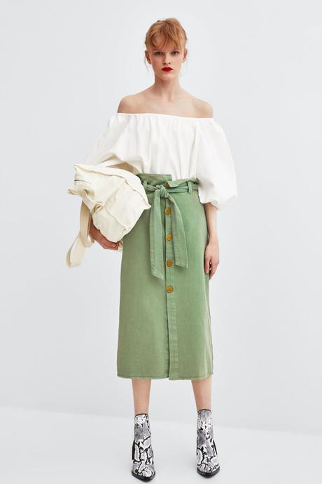 Zara Falda Vaquera Larga