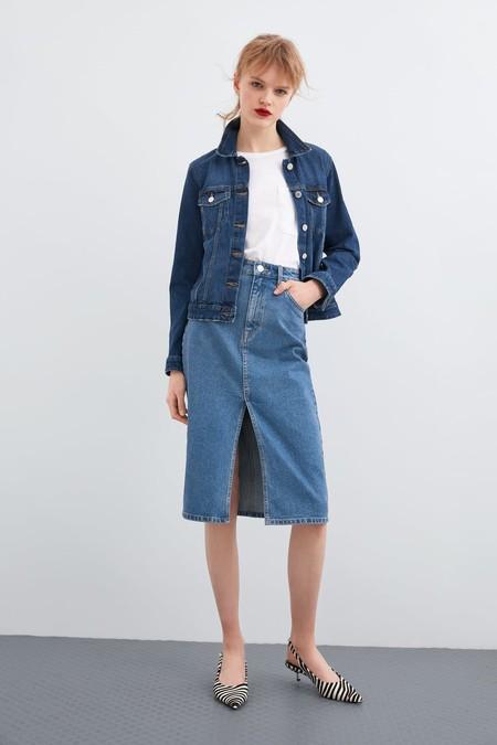 Zara Falda Vaquera Larga