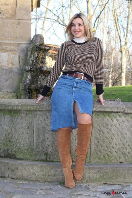 Zara Falda Vaquera Larga