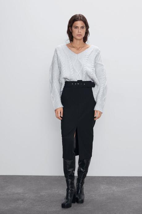 Zara Falda Vaquera Larga