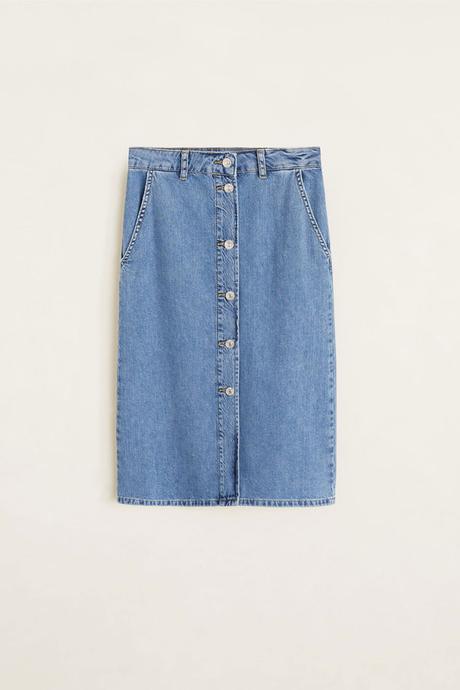 Zara Falda Vaquera Larga