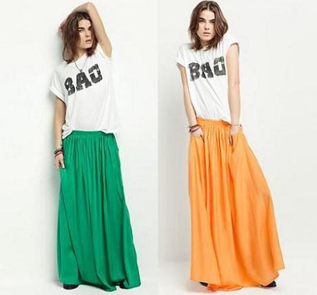 Zara Falda Vaquera Larga