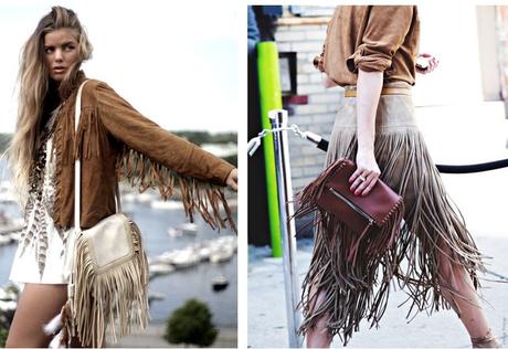 Falda De Piel Con Flecos