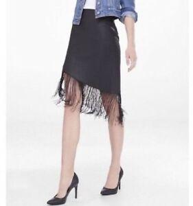 Falda De Piel Con Flecos