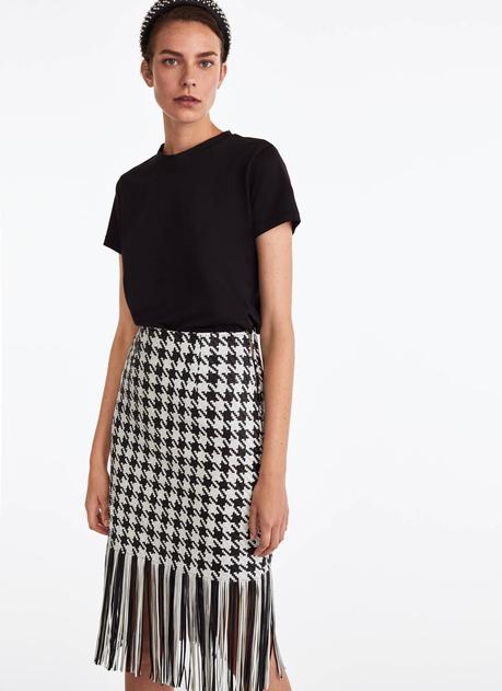 Falda De Piel Con Flecos