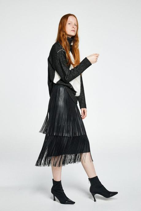 Falda De Piel Con Flecos