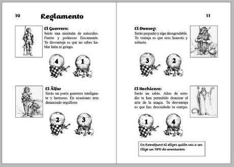 Dos hojas de muestra de RetroQuest