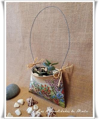 LATA RECICLADA CON DECOUPAGE