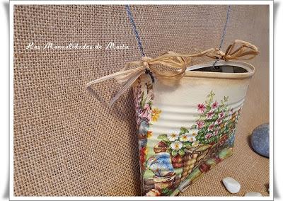 LATA RECICLADA CON DECOUPAGE