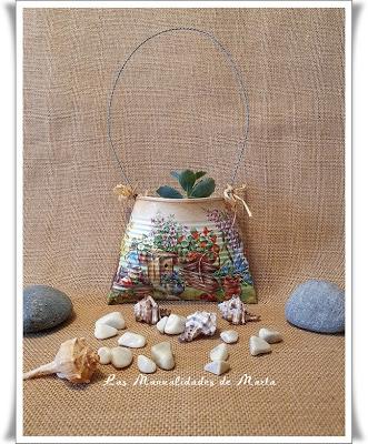 LATA RECICLADA CON DECOUPAGE