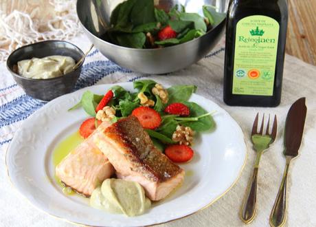 salmón unilateral con mayonesa de albahaca pakus lazy blog