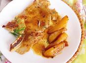 Chuletas cerdo romero peras