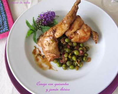 Conejo con guisantes y jamón ibérico Conejo con guisantes y jamón ibérico