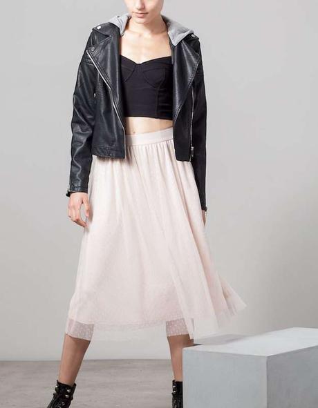 Falda Cuero Stradivarius 2017