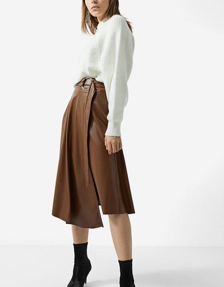 Falda Cuero Stradivarius 2017