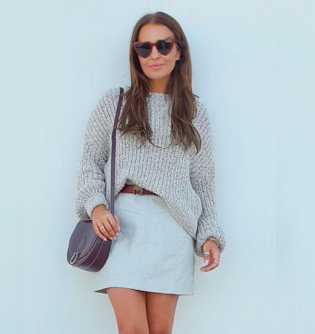 Falda Cuero Stradivarius 2017