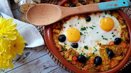 Arroz con alitas de pollo