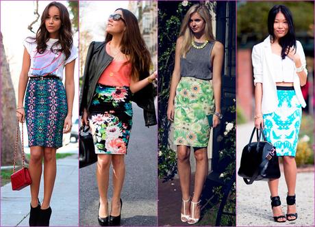 Combinar Falda Tubo Flores