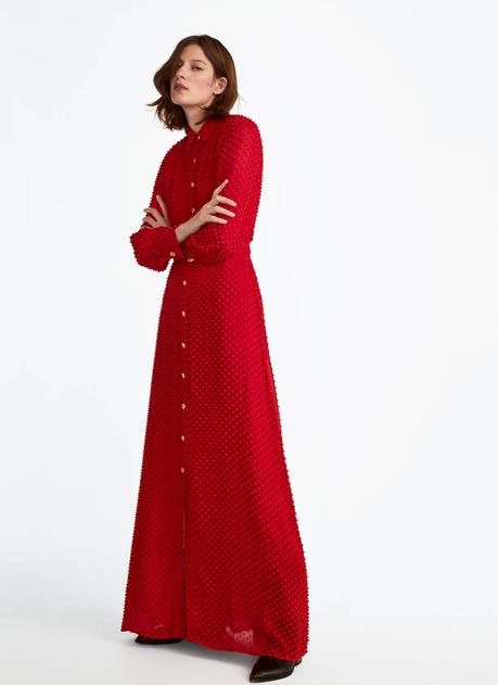 Falda Piel Roja Uterque