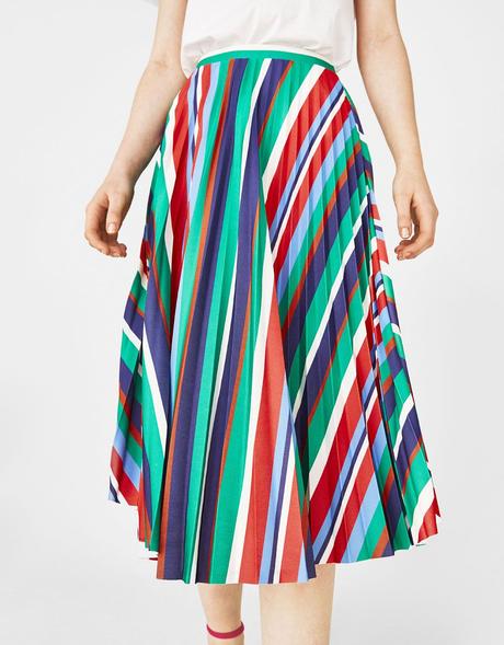 Falda Plisada Rosa Bershka