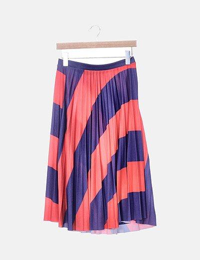 Falda Plisada Rosa Bershka