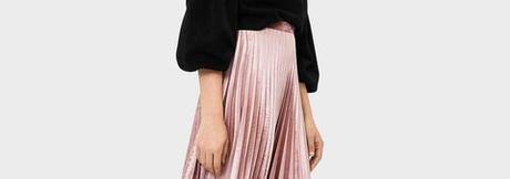 Falda Plisada Rosa Bershka
