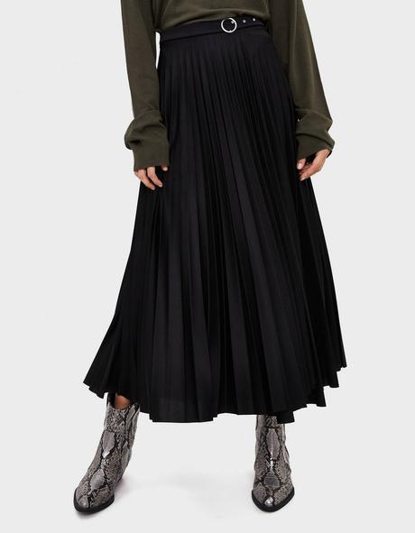 Falda Plisada Rosa Bershka