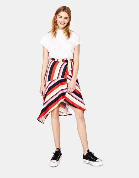 Falda Plisada Rosa Bershka