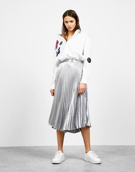 Falda Plisada Rosa Bershka