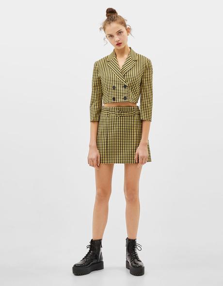 Falda Plisada Rosa Bershka