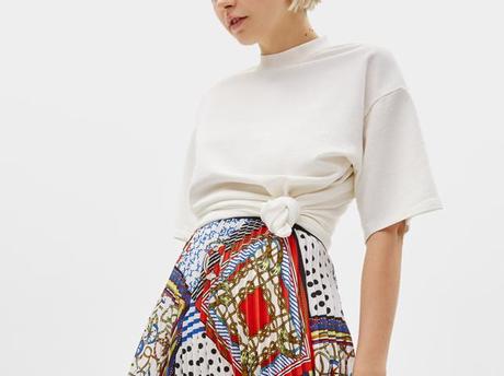 Falda Plisada Rosa Bershka