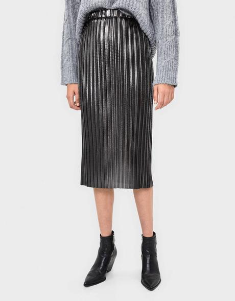 Falda Plisada Rosa Bershka