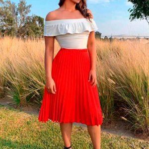 Falda Plisada Roja