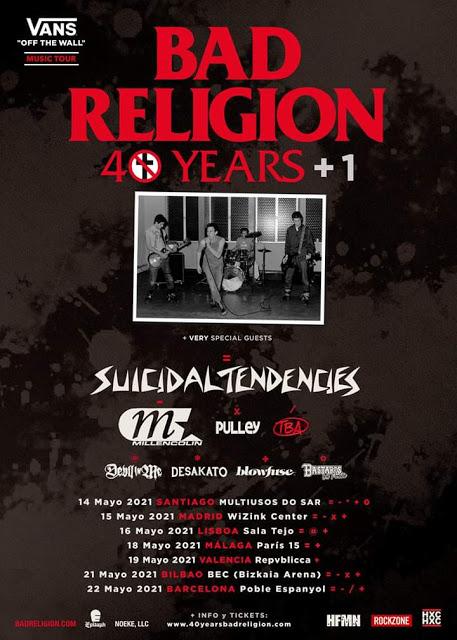 Bad Religion anuncia gira de 40+1 aniversario por España para 2021