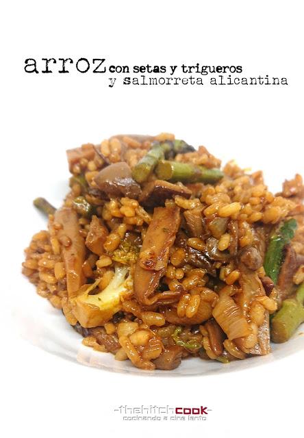 ARROZ CON SETAS Y TRIGUEROS (Y SALMORRETA ALICANTINA)