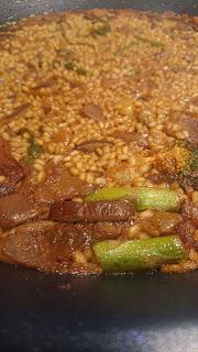 ARROZ CON SETAS Y TRIGUEROS (Y SALMORRETA ALICANTINA)
