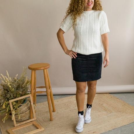 Falda Tubo Negra Con Jersey