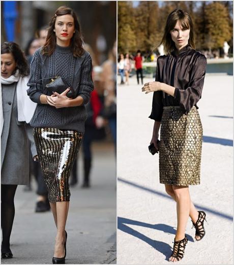 Falda Tubo Negra Con Jersey