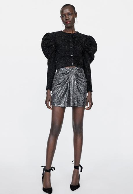 Falda Lentejuelas Plateada Combinar