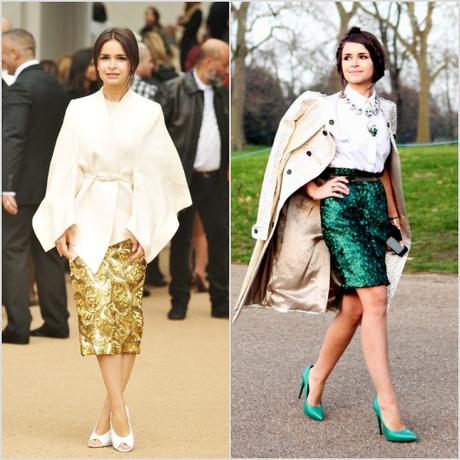 Falda Lentejuelas Plateada Combinar