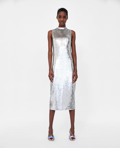 Falda Lentejuelas Plateada Combinar